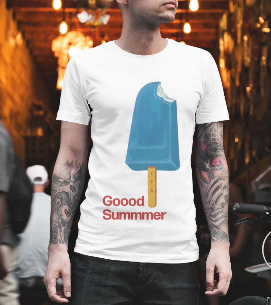 Popsicle Goood Summmer EEE Blue Ice Cream Treat T-Shirt