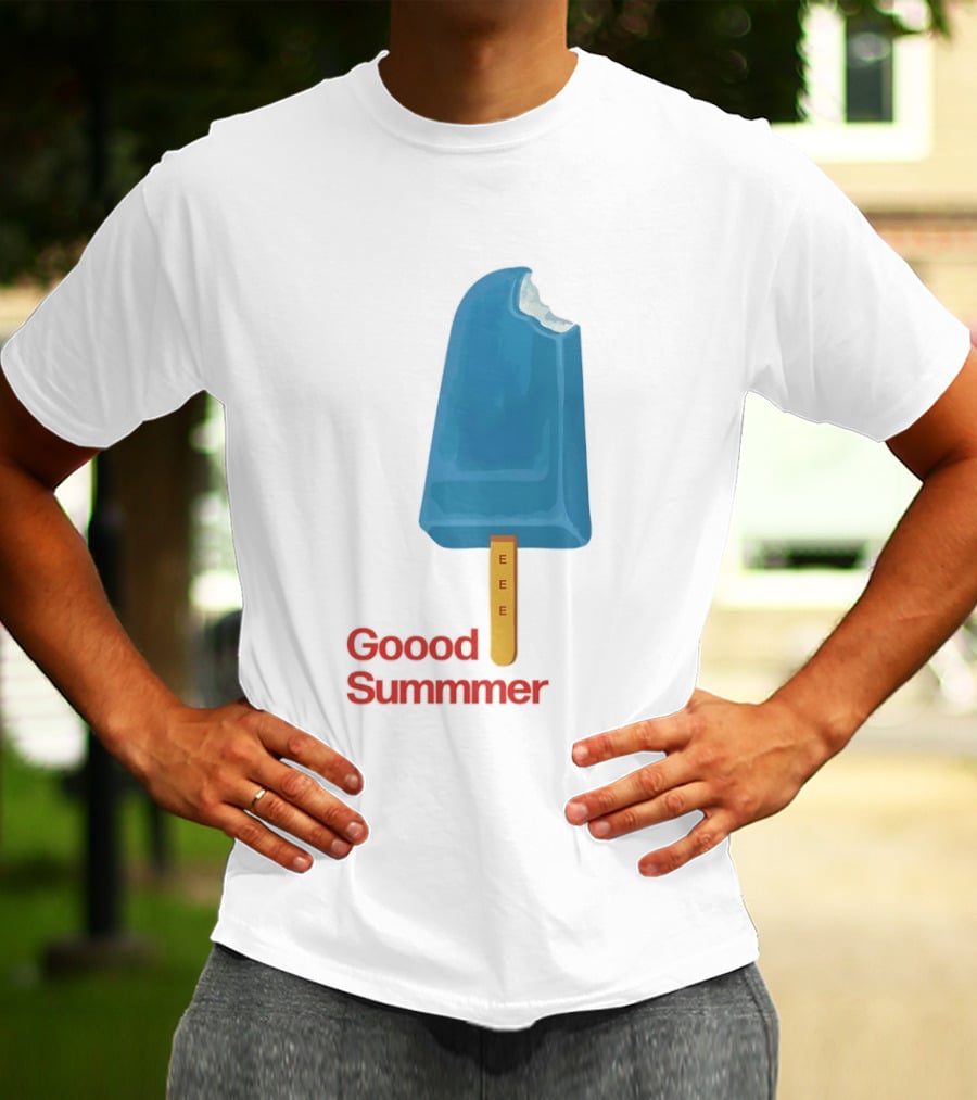 Popsicle Goood Summmer EEE Blue Ice Cream Treat T-Shirt
