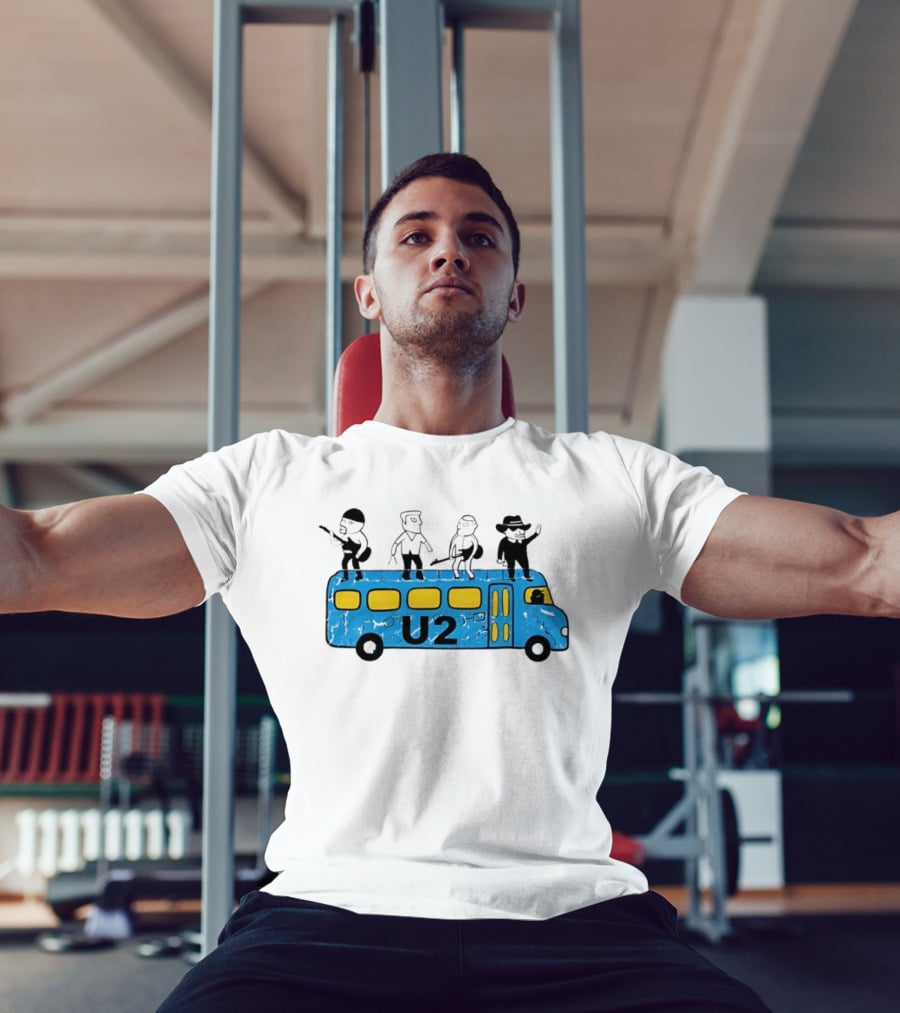 U2 Band Cartoon Bus Music Group On Tour T-Shirt