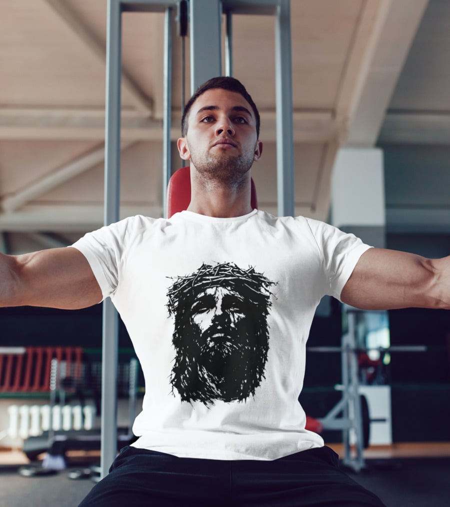 Unforsaken No Greater Love Jesus Crown Of Thorns Face T-Shirt