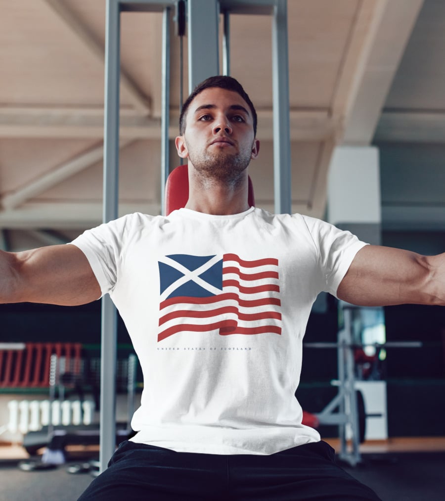 United States Of Scotland Flag USA Scottish American Symbol Mashup T-Shirt