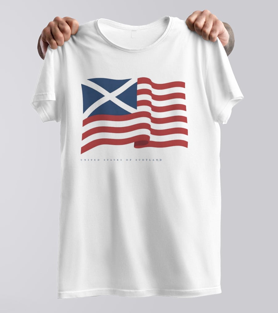 United States Of Scotland Flag USA Scottish American Symbol Mashup T-Shirt