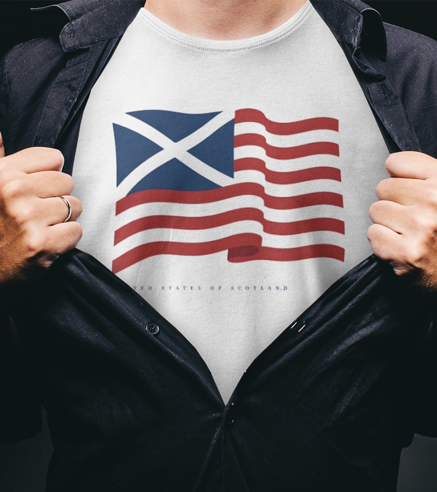 United States Of Scotland Flag USA Scottish American Symbol Mashup T-Shirt