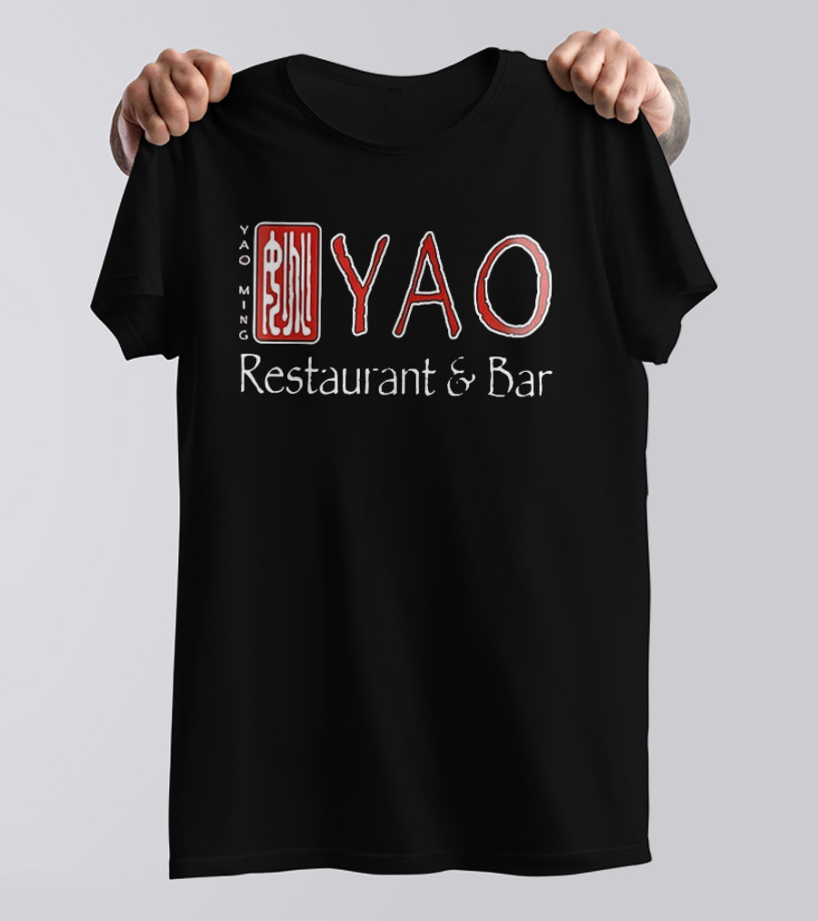 Yao Ming Restaurant & Bar 9755 Westheimer Rd. Houston TX 77042 Two Sided T-Shirt