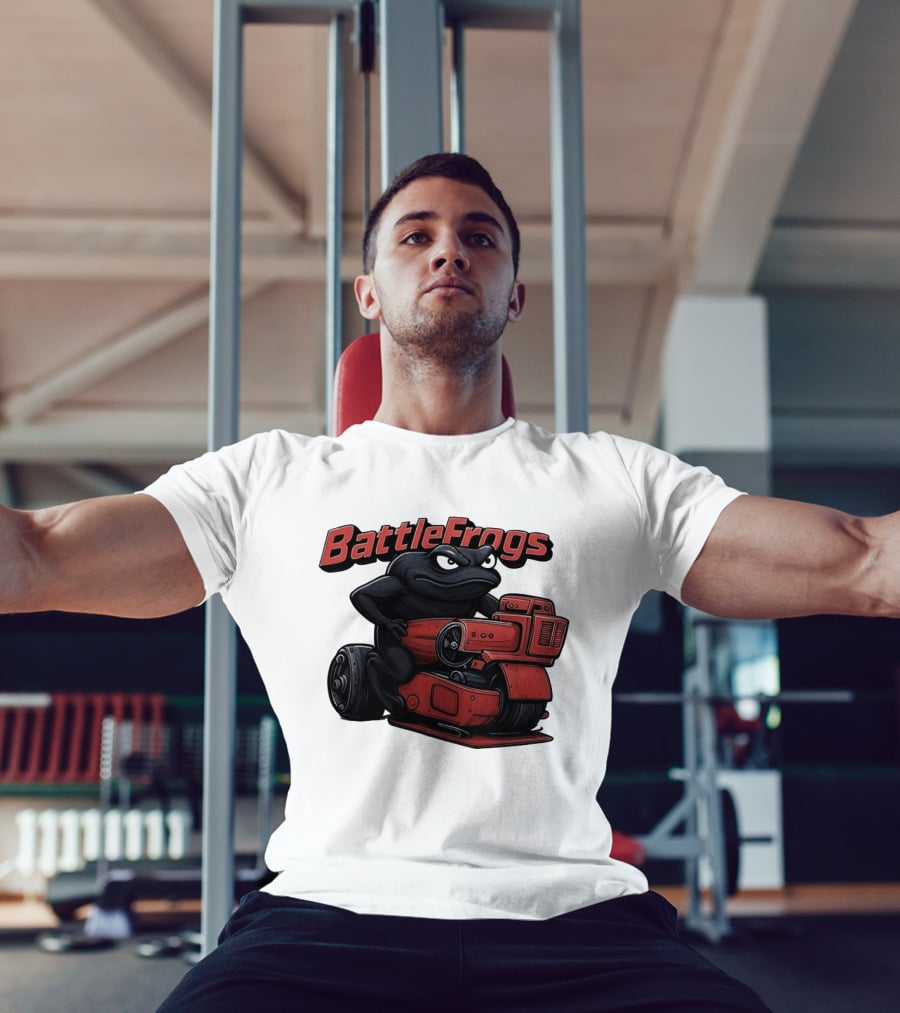 BattleFrogs Frog Riding Red Motorcycle T-Shirt
