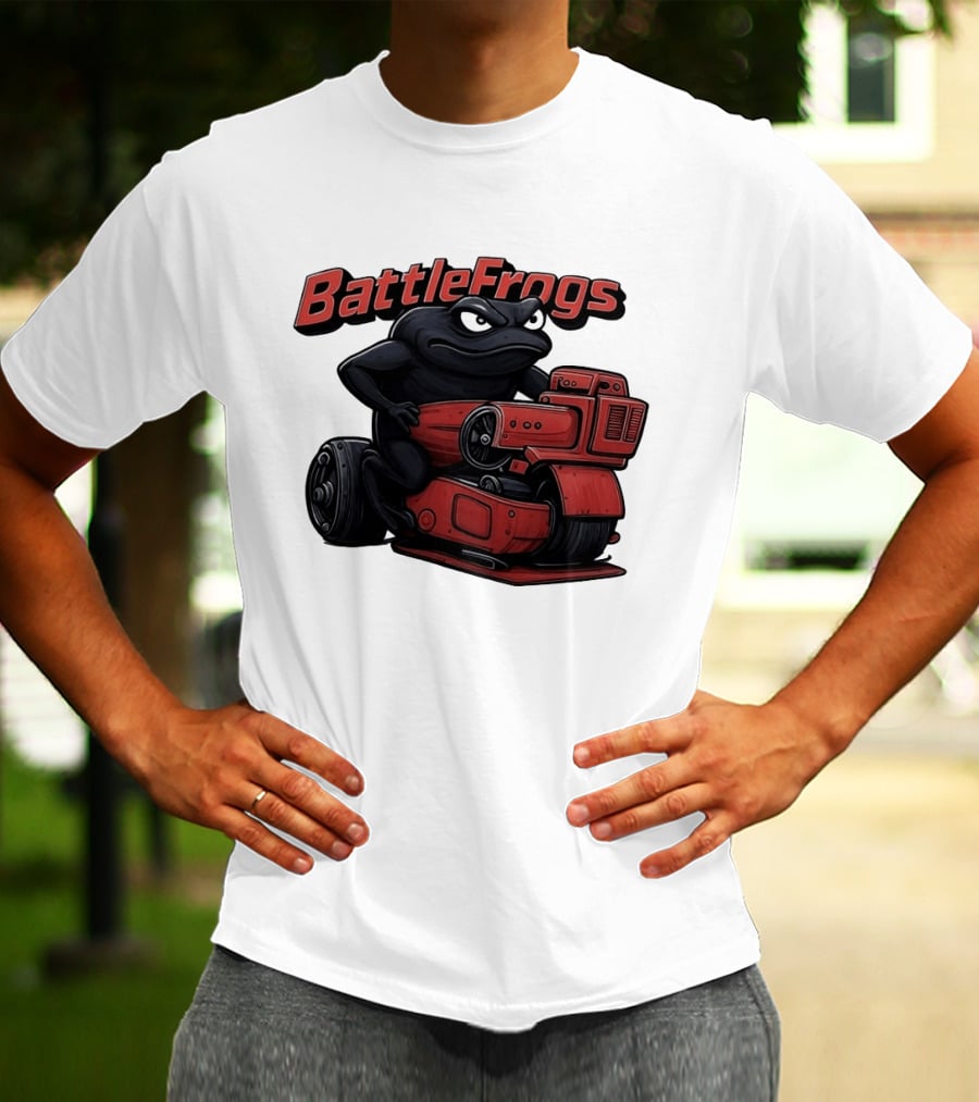 BattleFrogs Frog Riding Red Motorcycle T-Shirt