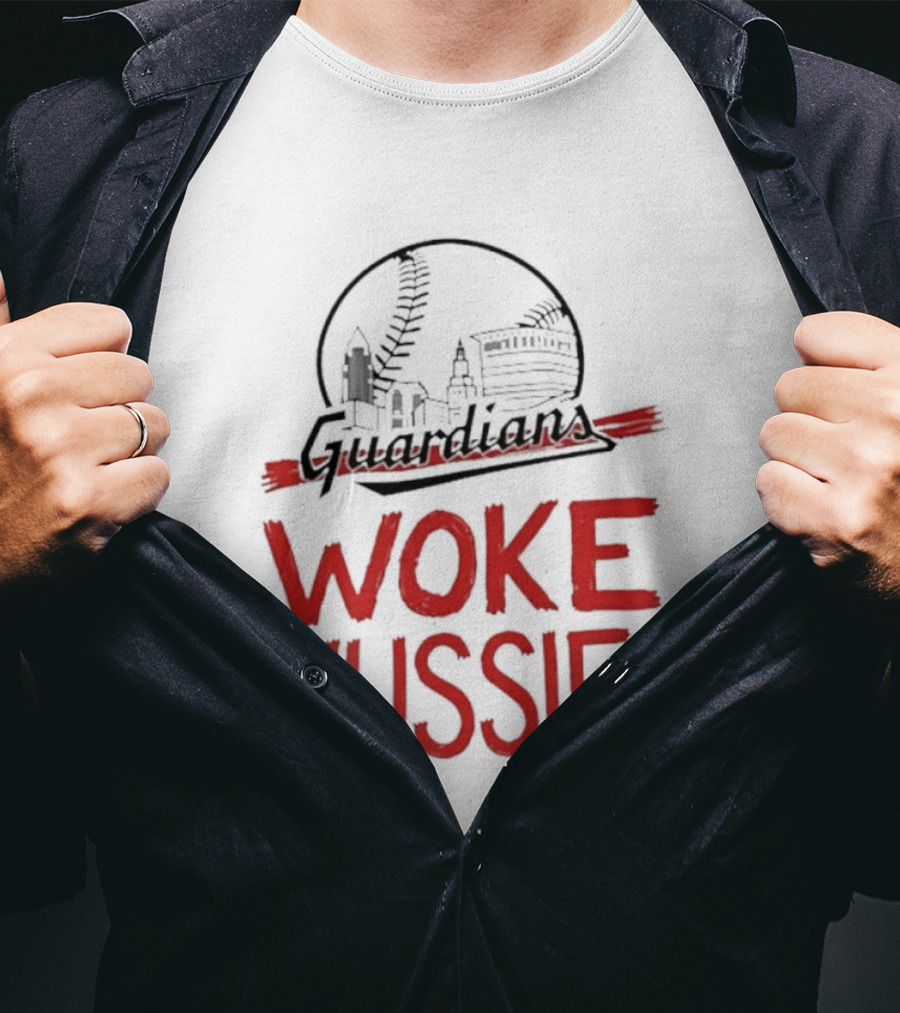 Cleveland Guardians Woke Wussies Baseball City Skyline T-Shirt