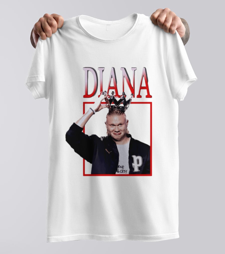 Erling Haaland Diana The People's Princess P Letter Jacket Crown T-Shirt