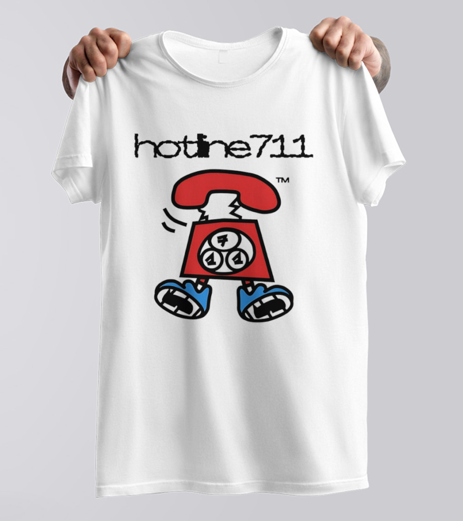 Hotline711 Retro Telephone Cartoon T-Shirt