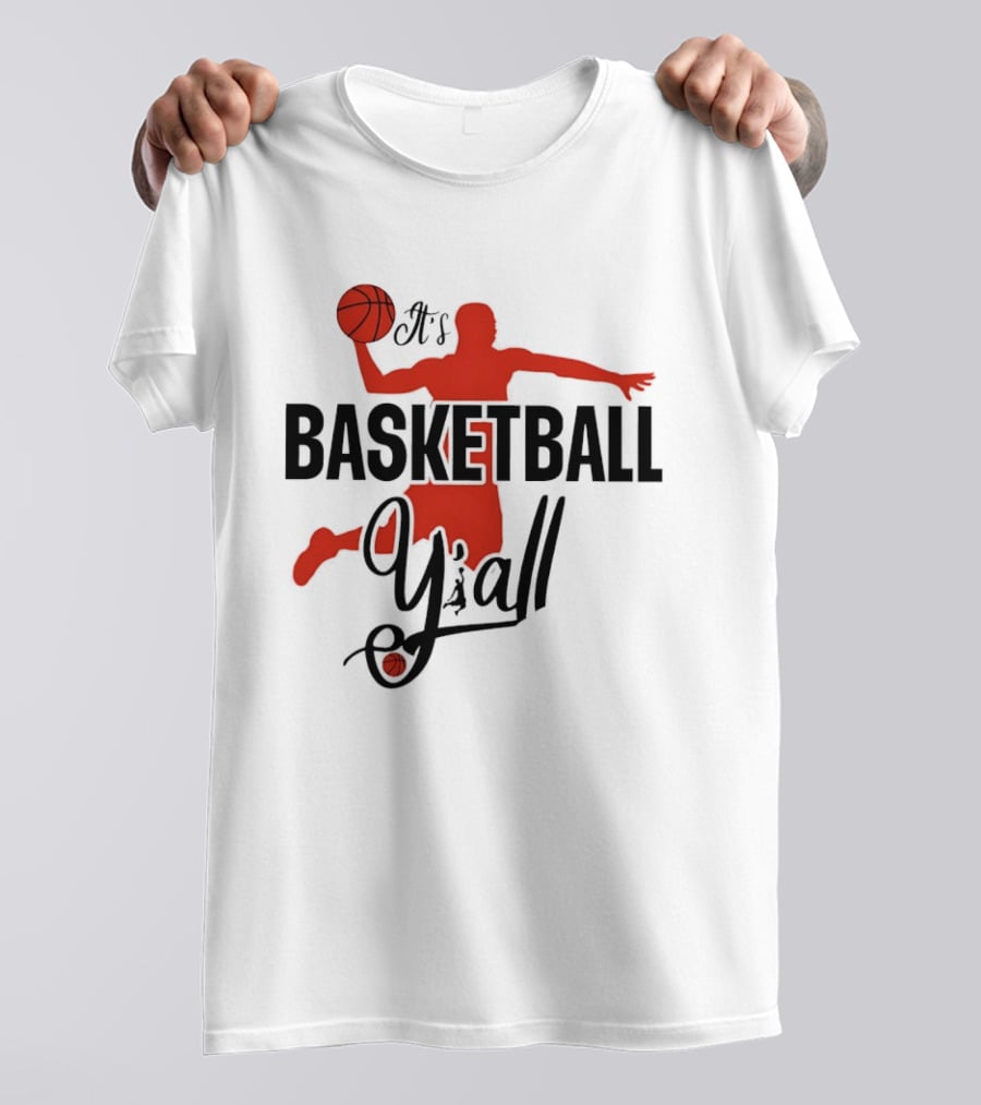 Basketball Y'all Dunking Silhouette And Ball In Red T-Shirt