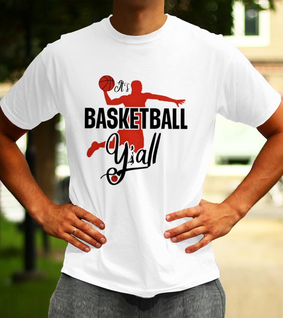 Basketball Y'all Dunking Silhouette And Ball In Red T-Shirt