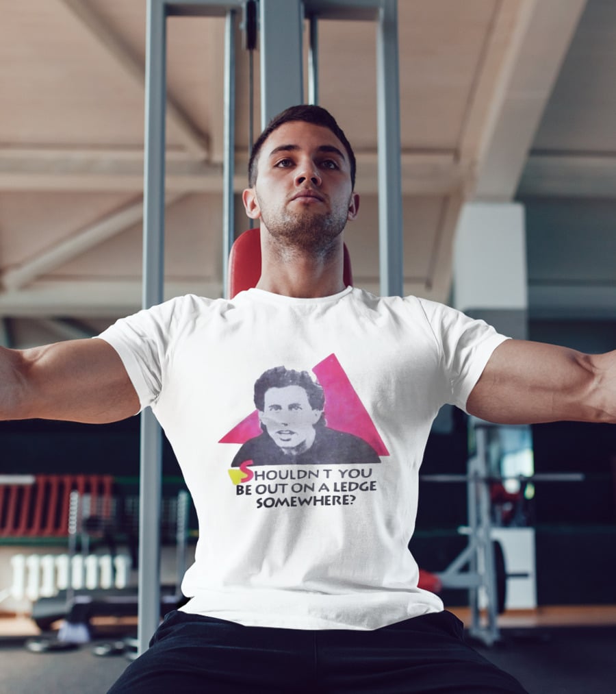 Jerry Seinfeld Shouldn't You Be Out On A Ledge Somewhere Triangular T-Shirt