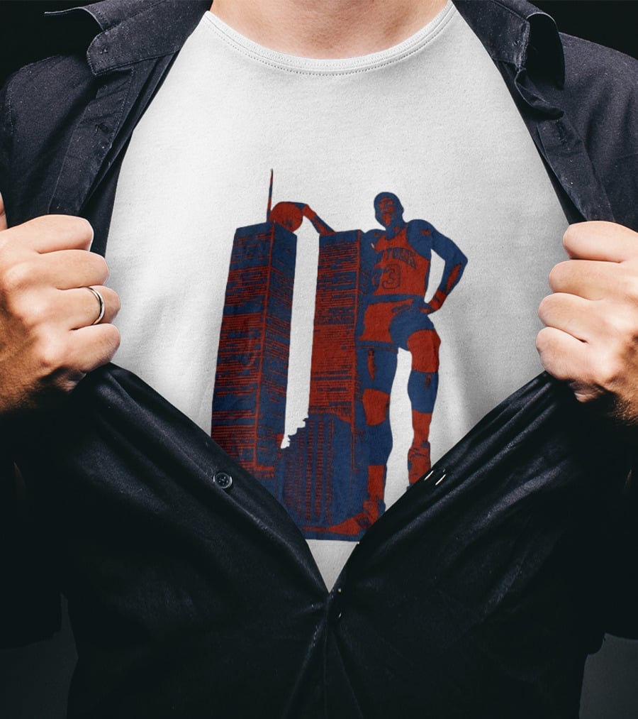 Patrick Ewing New York Knicks Twin Towers Basketball T-Shirt