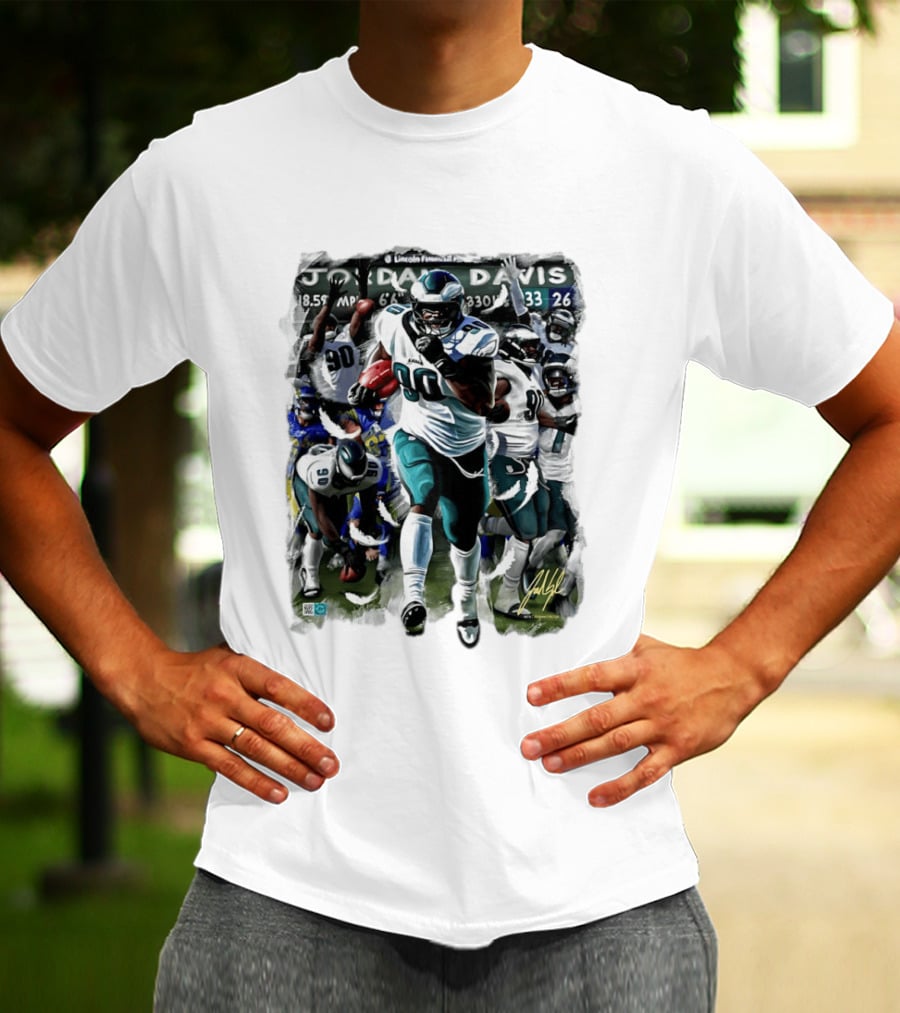 Philadelphia Eagles Jordan Davis THICC SIX 90 Lincoln Financial Field T-Shirt