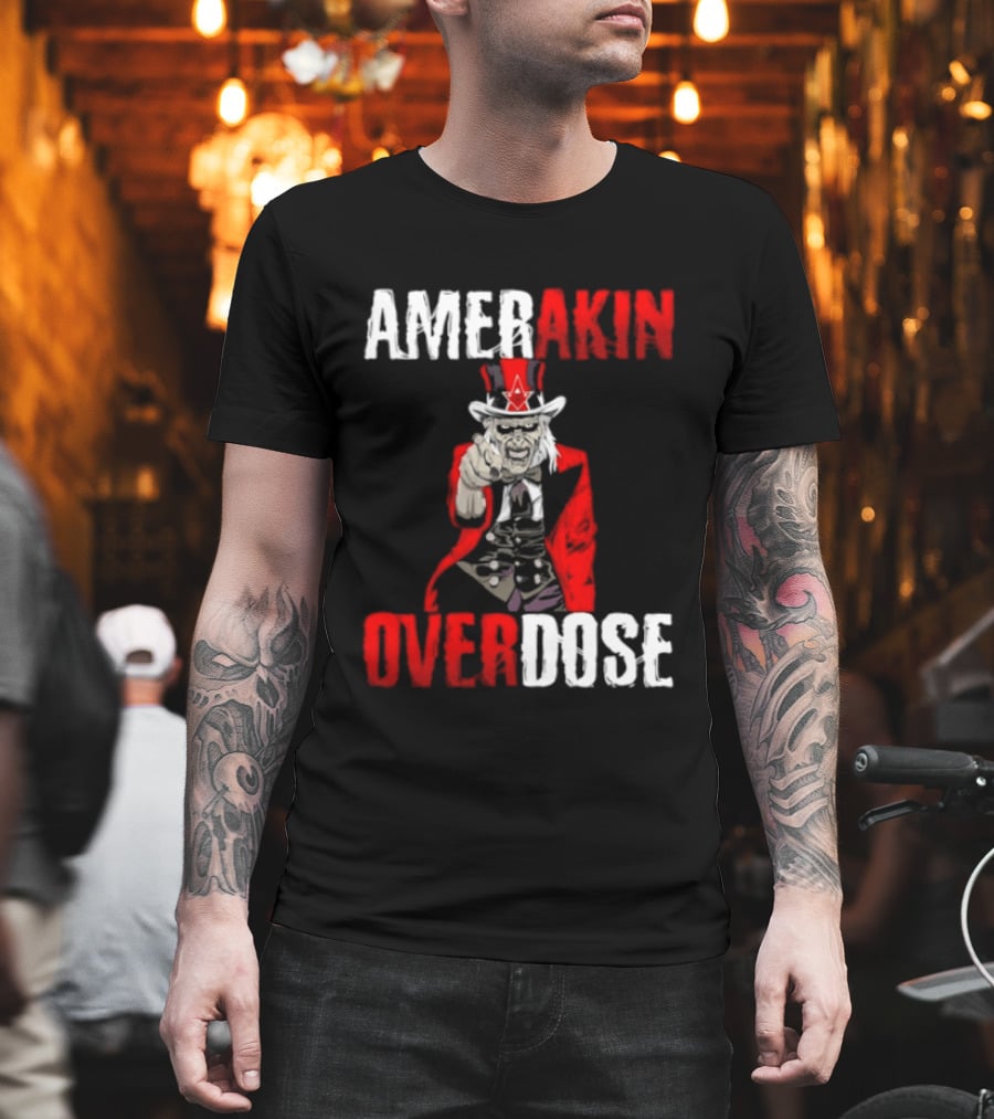 Amerakin Overdose Uncle Sam Horror Industrial Metal T-Shirt