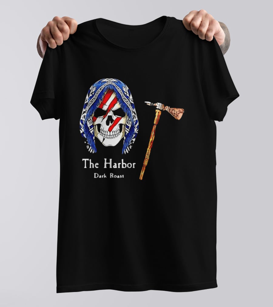 America Skull The Harbor Dark Roast Tomahawk T-Shirt