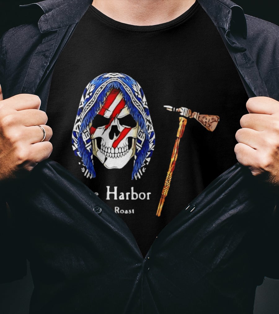 America Skull The Harbor Dark Roast Tomahawk T-Shirt