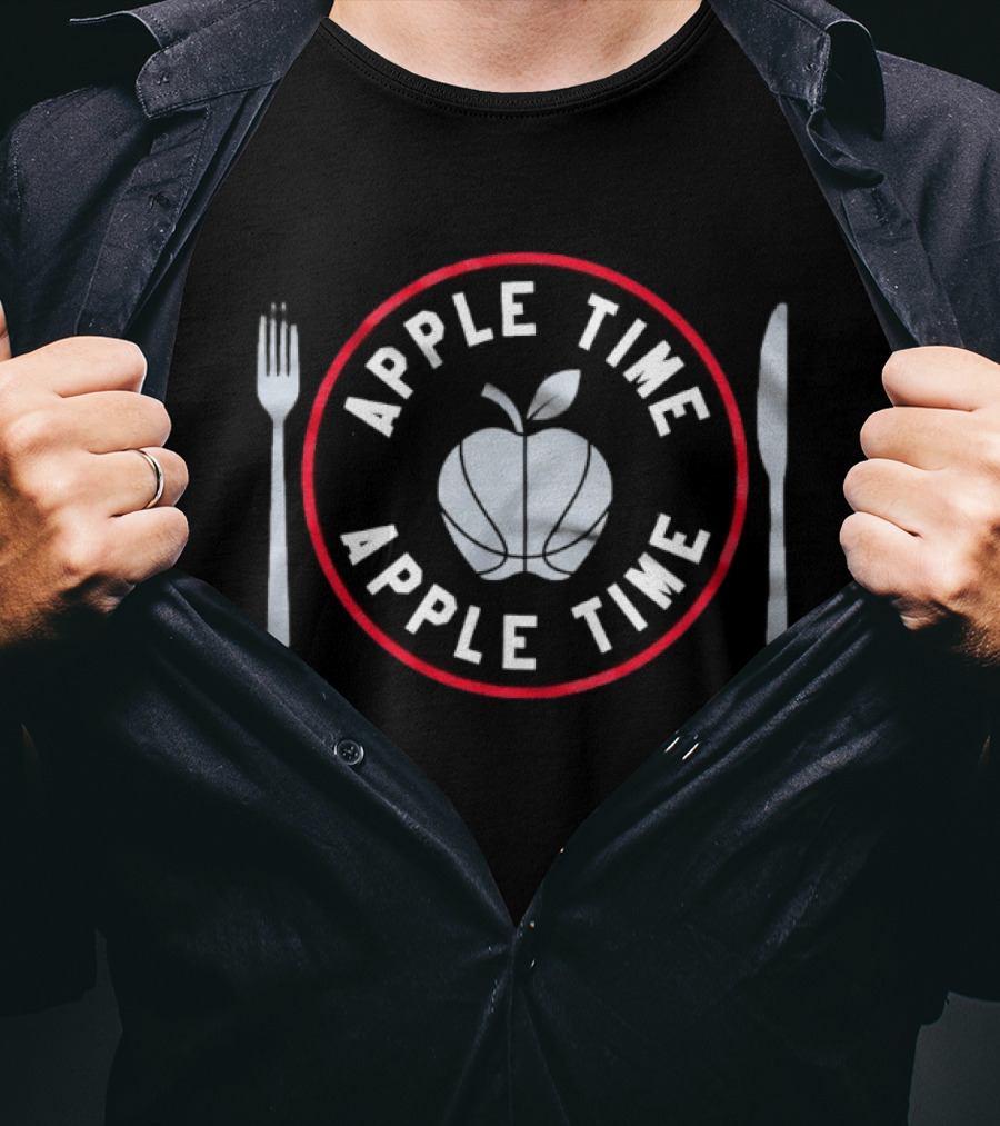 Apple Time Apple Time Basketball Fork Knife T-Shirt