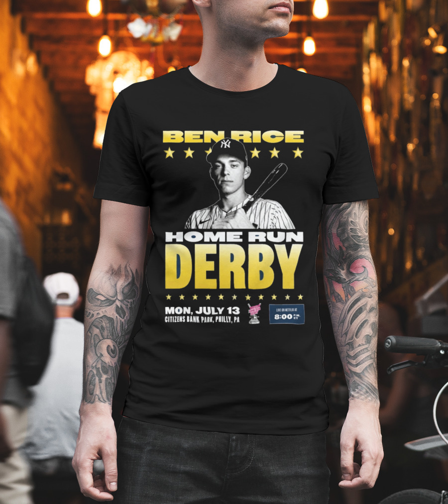 Ben Rice Home Run Derby July 13 Citizens Bank Park Philly Netflix 8 PM T-Shirt