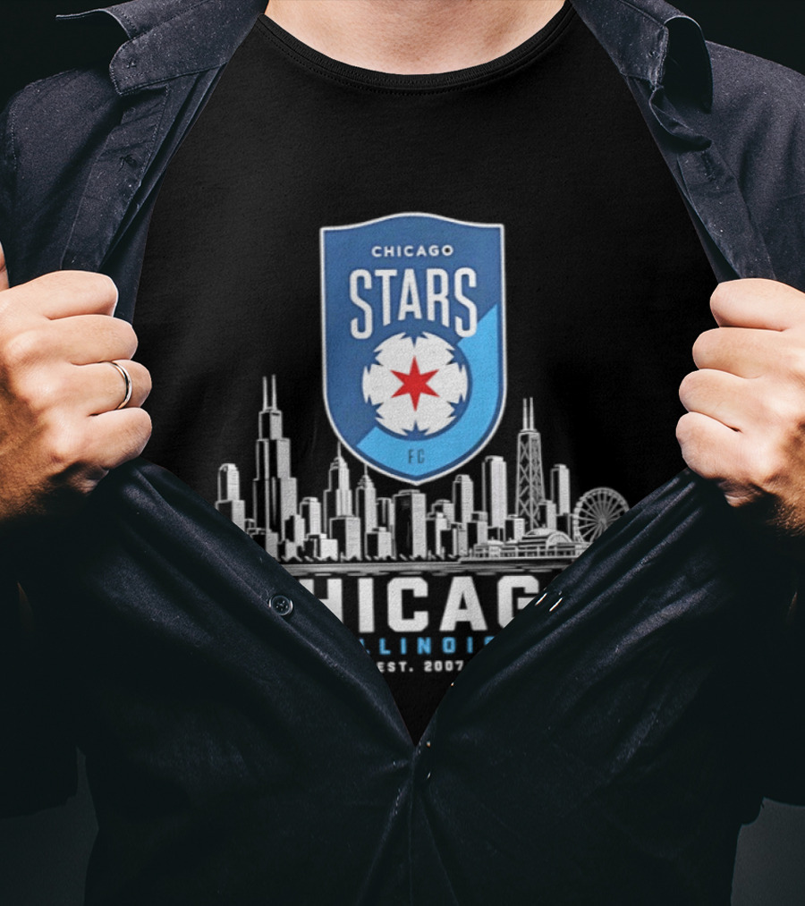 Chicago Stars FC Skyline Illinois Est 2007 T-Shirt