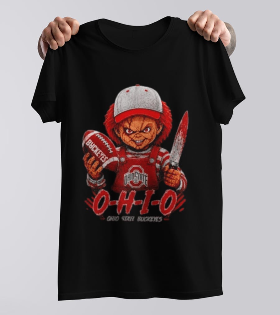 Chucky Doll Ohio State Buckeyes O H I O Football Horror T-Shirt