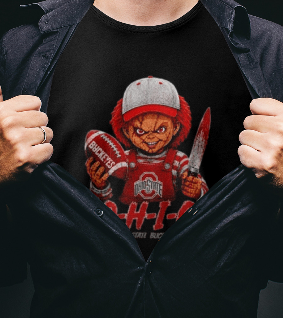 Chucky Doll Ohio State Buckeyes O H I O Football Horror T-Shirt