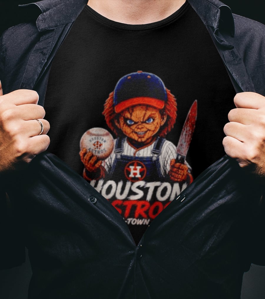 Chucky Houston Astros H Town Baseball MLB Horror T-Shirt