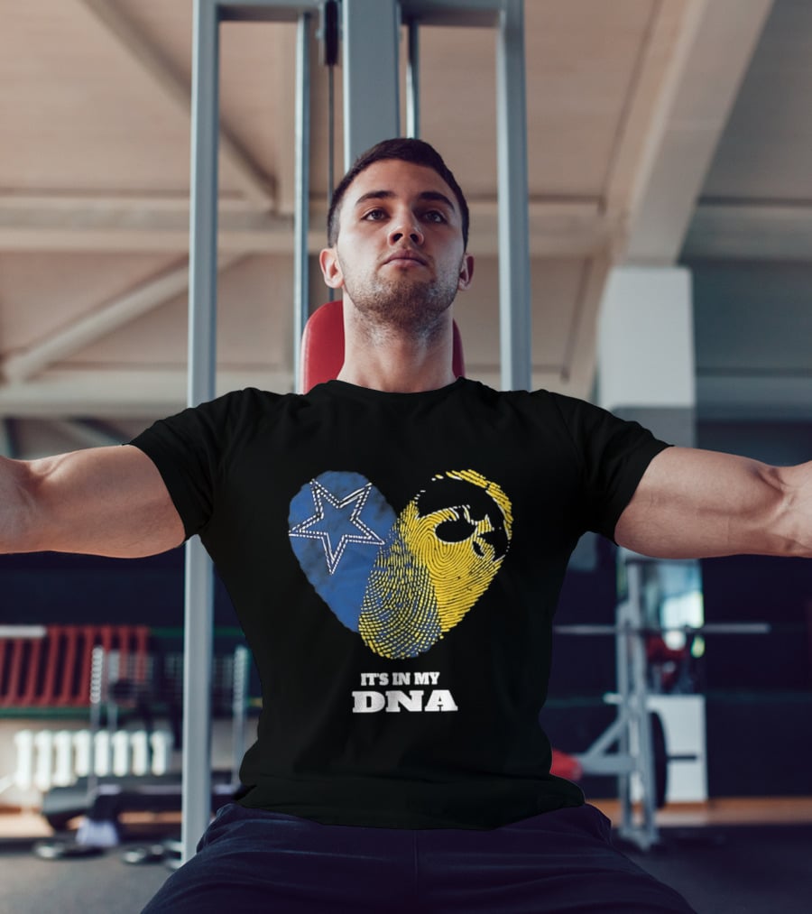 Dallas Cowboys Iowa Hawkeyes Fingerprint It's In My DNA T-Shirt