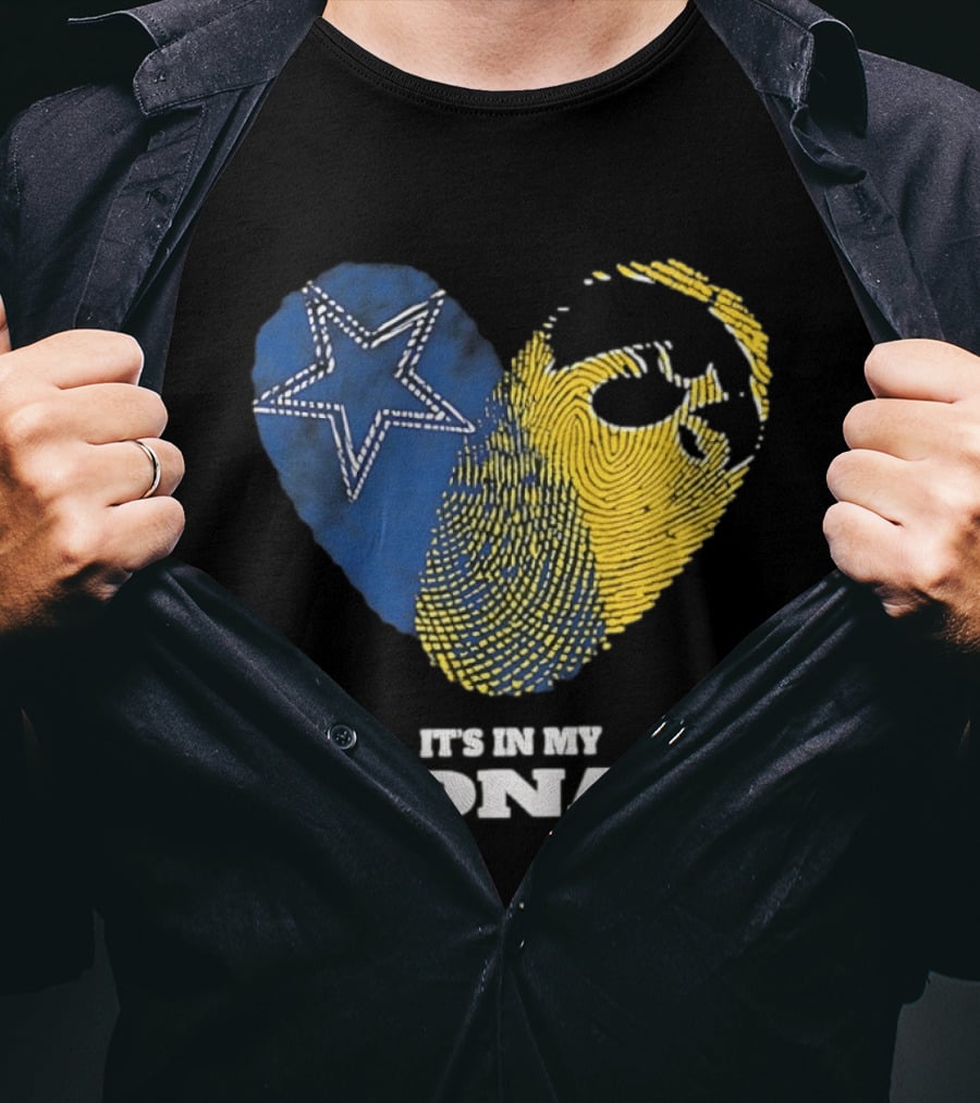 Dallas Cowboys Iowa Hawkeyes Fingerprint It's In My DNA T-Shirt