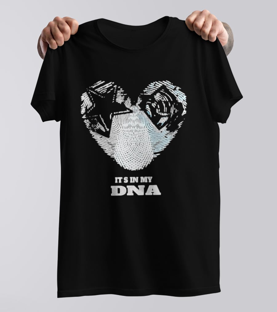 Dallas Cowboys Tampa Bay Rays It's In My DNA Heart Fingerprint T-Shirt