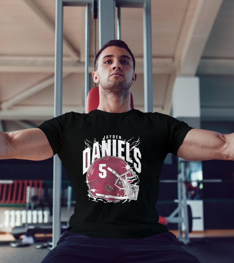 Jayden Daniels 5 Football Helmet Washington Commanders T-Shirt