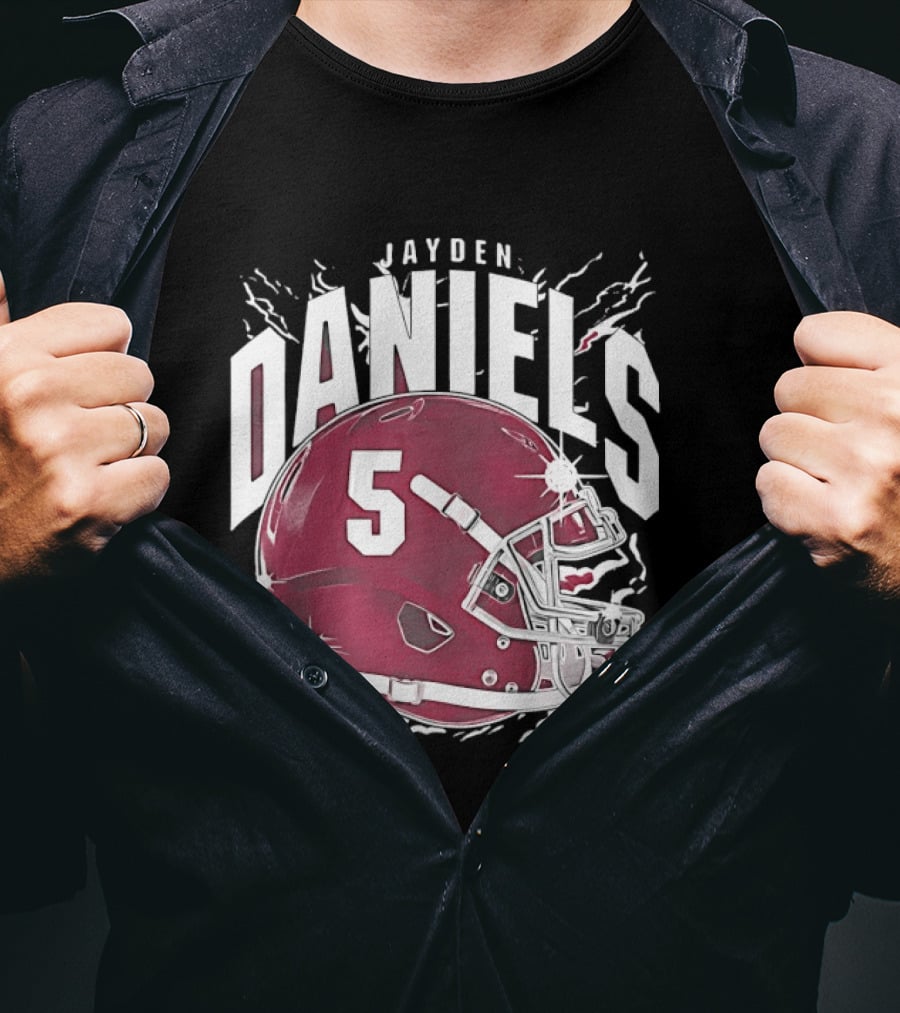 Jayden Daniels 5 Football Helmet Washington Commanders T-Shirt