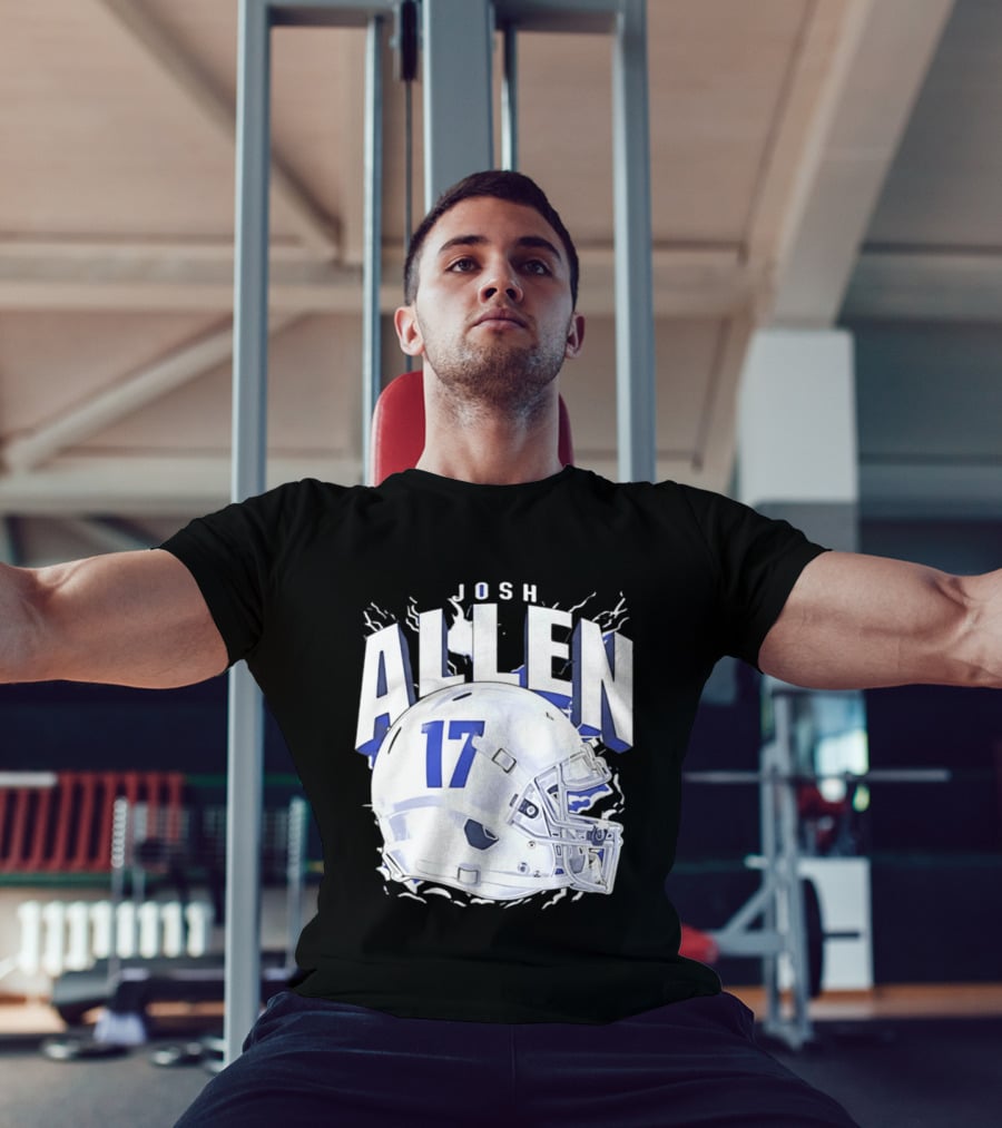 Josh Allen 17 Buffalo Bills Helmet T-Shirt