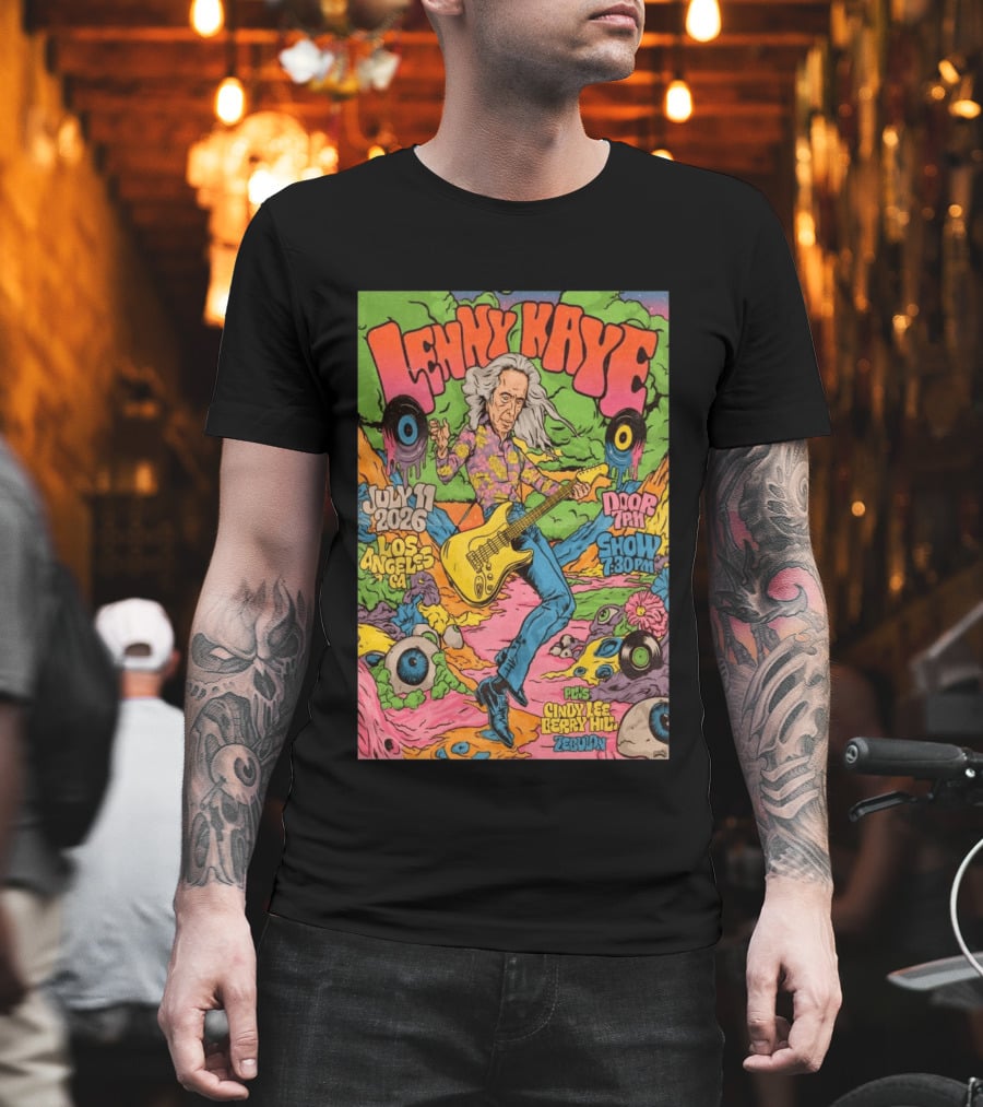 Lenny Kaye July 11 2026 Los Angeles Show Zebulon Plus Cindy Lee Berry Hill T-Shirt