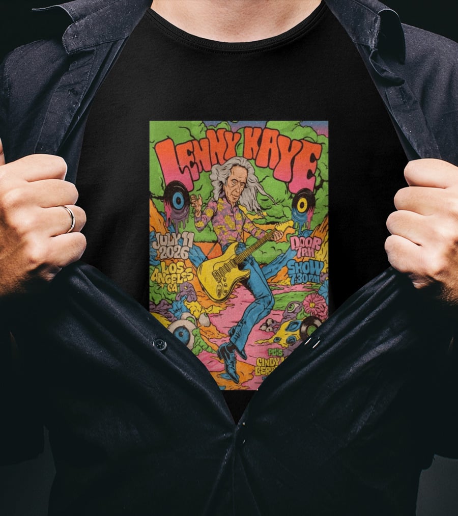 Lenny Kaye July 11 2026 Los Angeles Show Zebulon Plus Cindy Lee Berry Hill T-Shirt