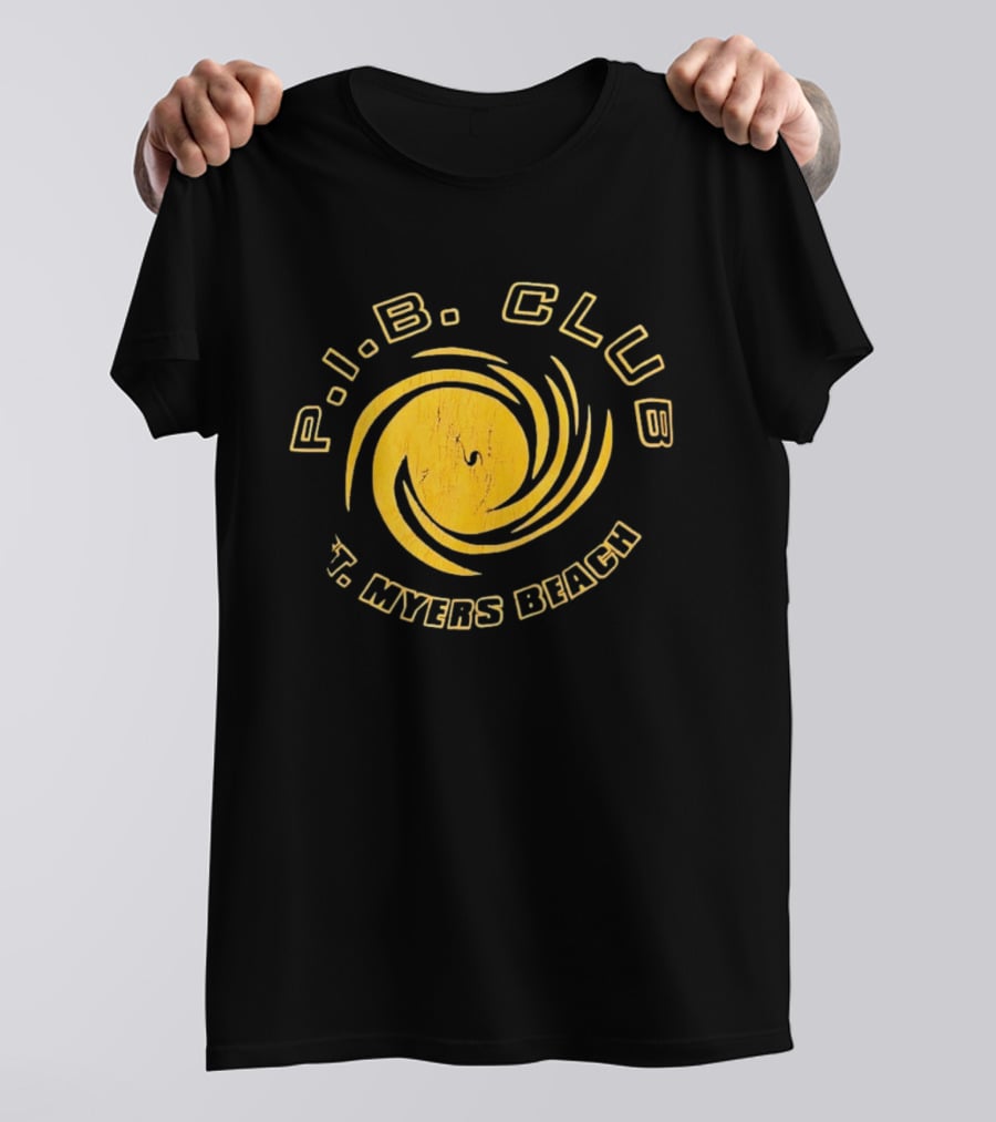 P.I.B. Club Ft Myers Beach Distressed Vintage Style Spiral T-Shirt