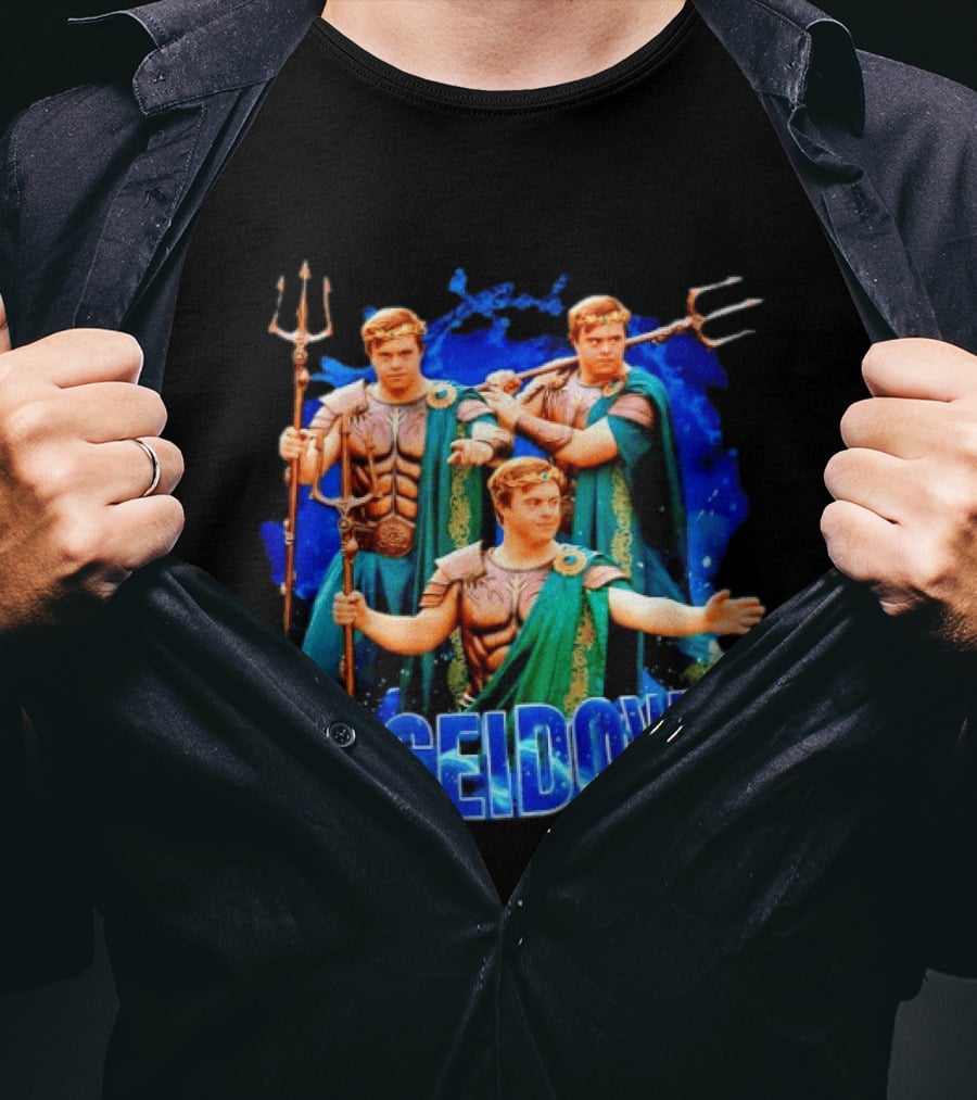 Poseidown Poseidon Down Syndrome Meme Greek God Trident T-Shirt