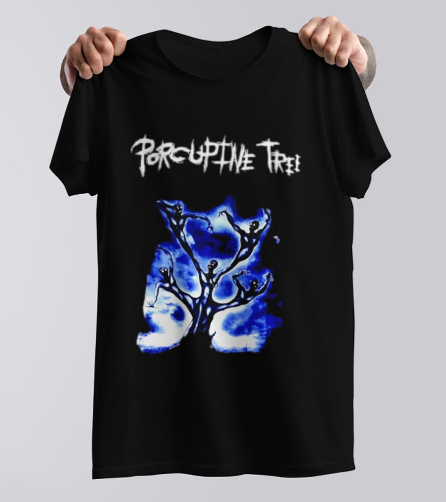 Porcupine Tree Ecelna Rock And Roll Blue Abstract Figures T-Shirt