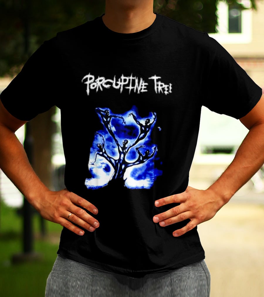 Porcupine Tree Ecelna Rock And Roll Blue Abstract Figures T-Shirt