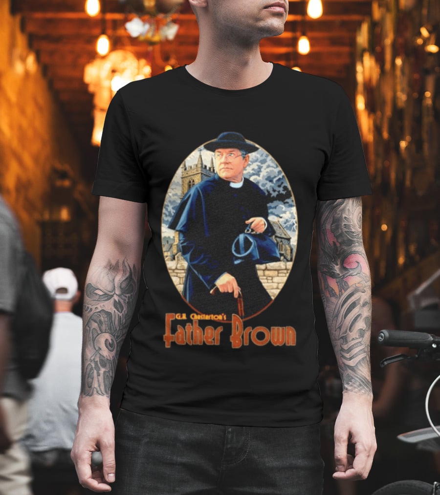 G.K. Chesterton's Father Brown Detective Church Mystery Scene T-Shirt