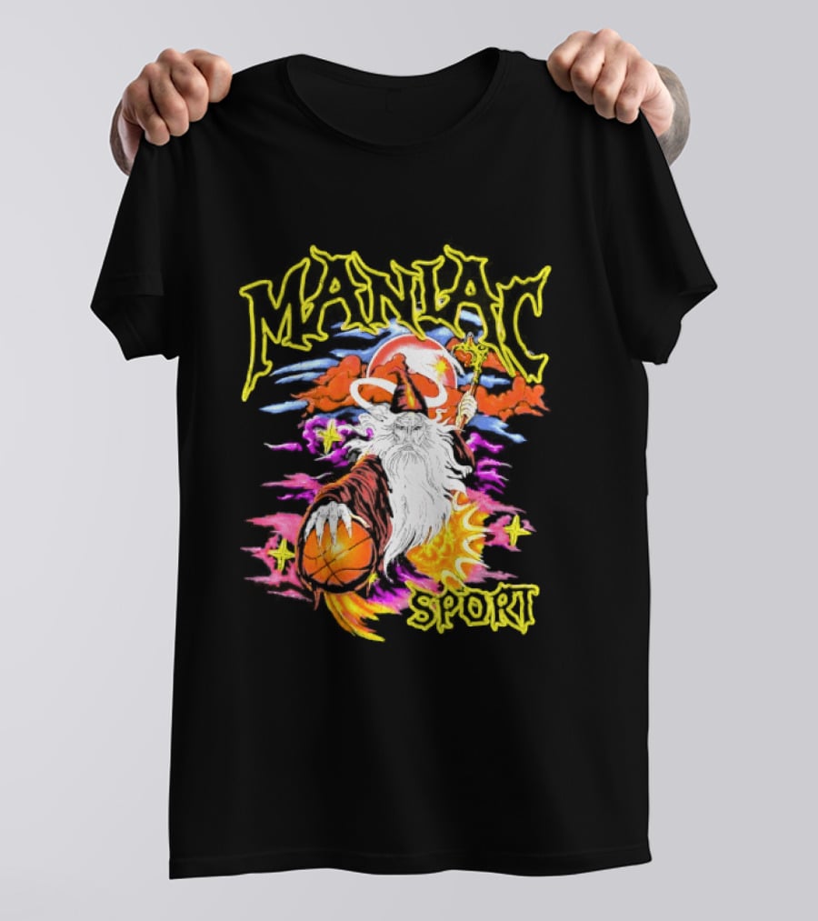 Maniac Sport Wizard Basketball Magic Santa Style Explosion T-Shirt