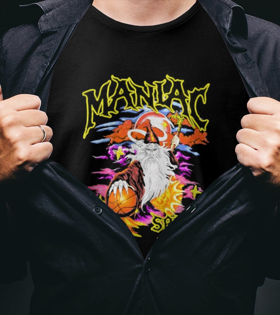 Maniac Sport Wizard Basketball Magic Santa Style Explosion T-Shirt