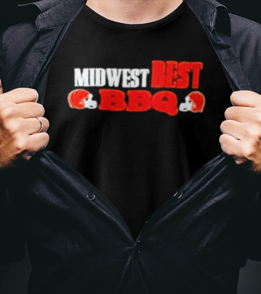 Midwest Best BBQ Cincinnati Bengals Football Helmets T-Shirt