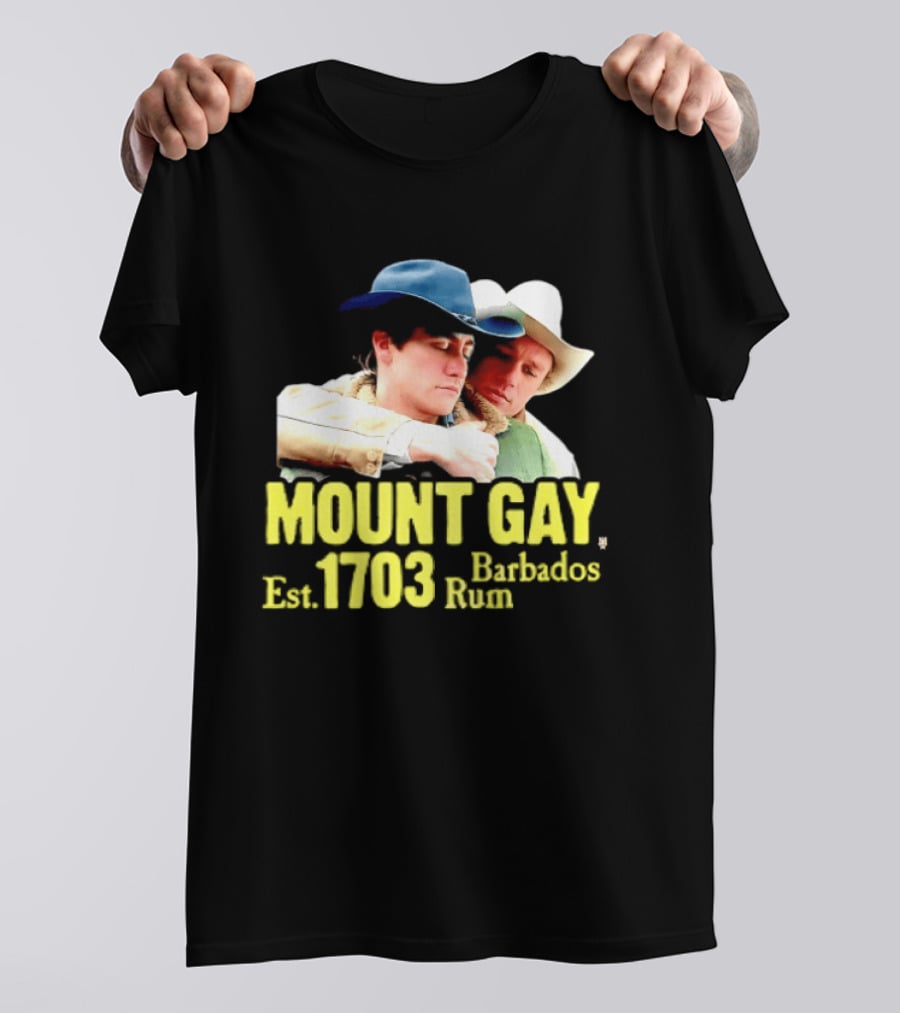 Mount Gay Est 1703 Barbados Rum Brokeback Mountain Cowboys T-Shirt