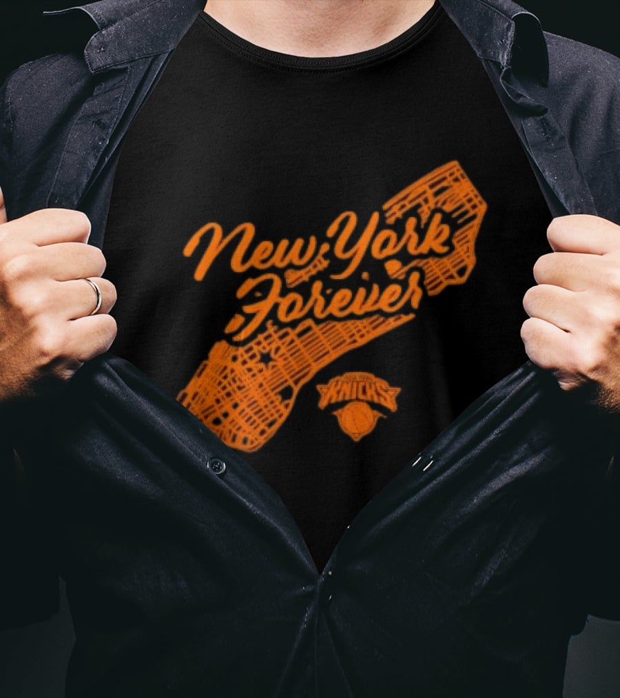 New York Forever Knicks NBA Basketball Map T-Shirt