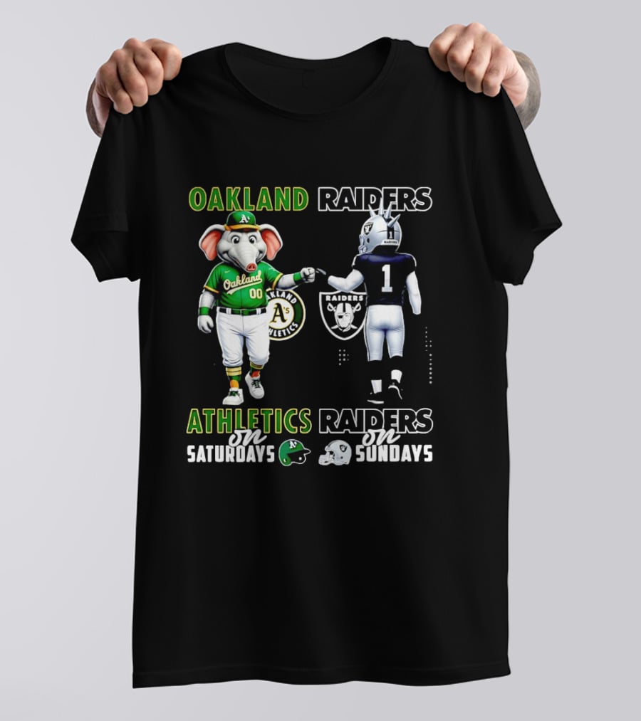 Oakland Athletics Saturdays Raiders Sundays T-Shirt