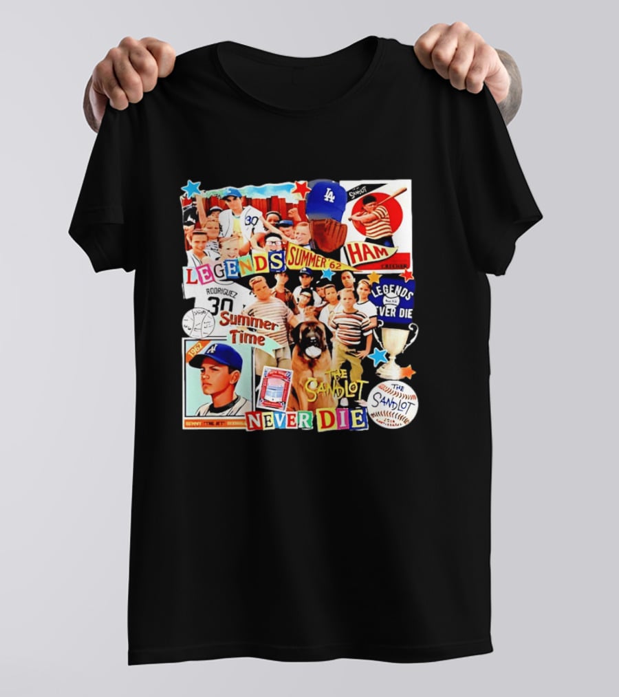 Sandlot Legends Summer 62 Benny The Jet Rodriguez Legends Never Die T-Shirt