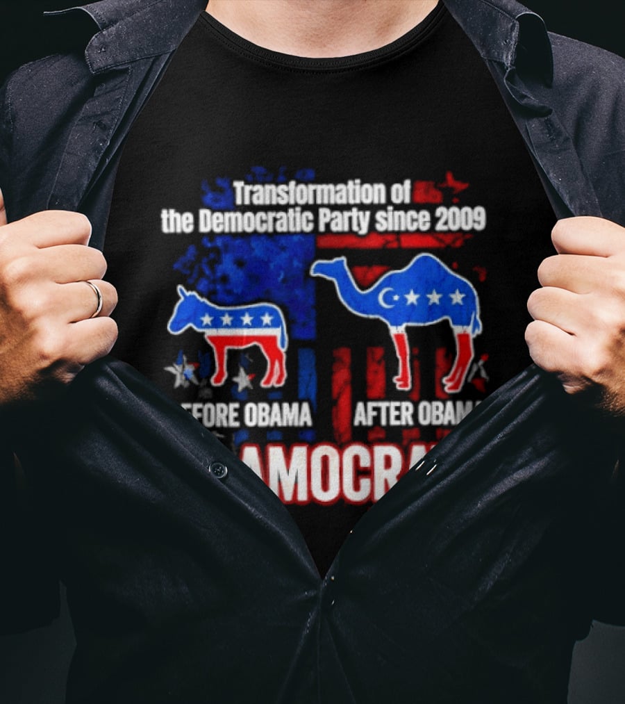 Transformation Of The Democratic Party Since 2009 Before Obama After Obama Islamocrats T-Shirt