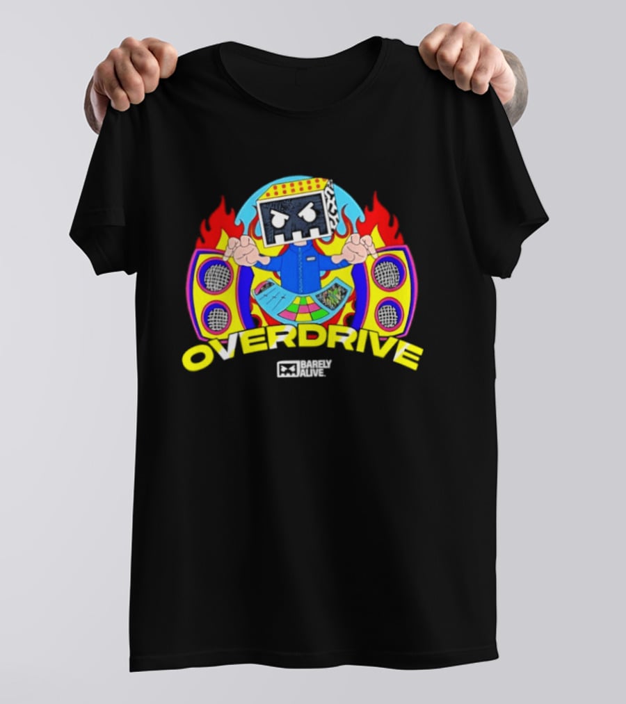 Barely Alive Overdrive EDM Dubstep DJ Skully Speaker Flames T-Shirt