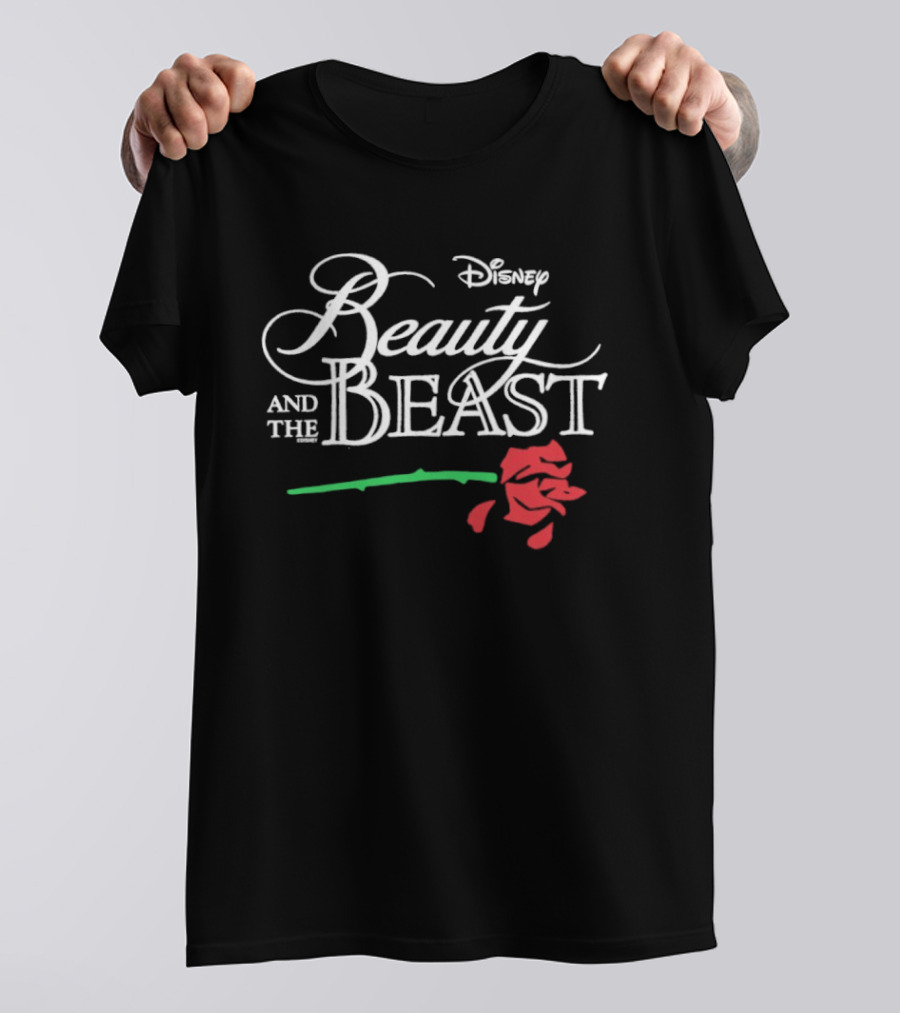Disney Beauty And The Beast With Red Rose T-Shirt